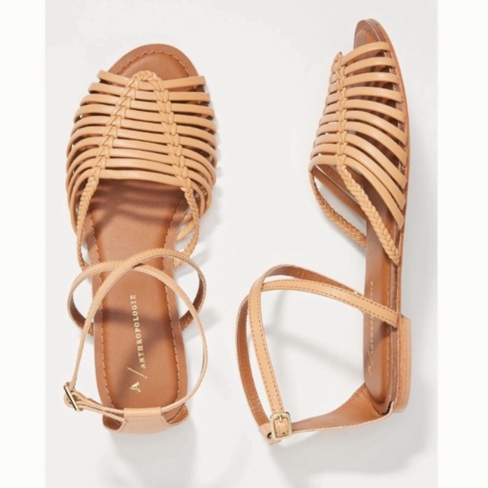Anthropologie tan strappy sandals